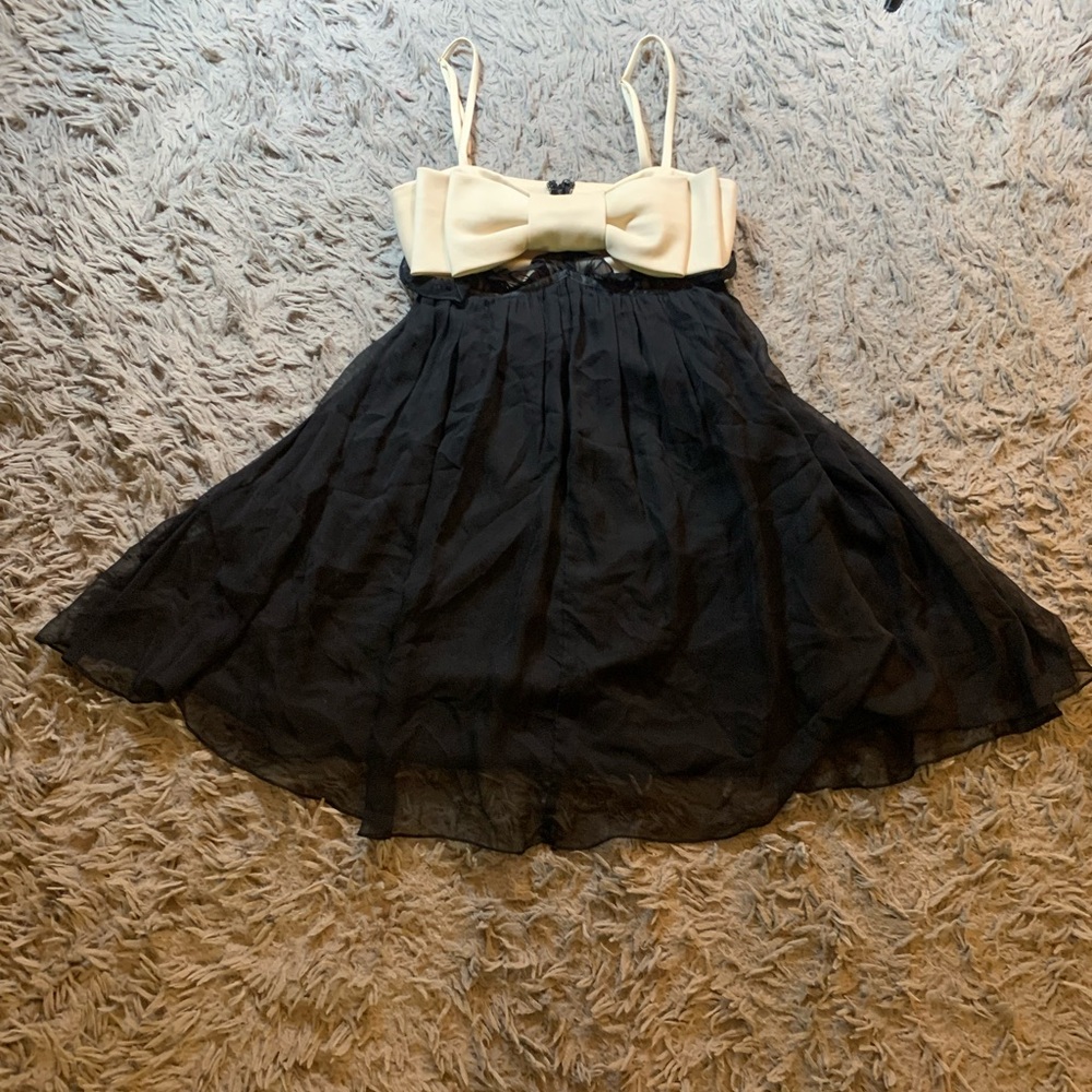 Vintage Y2K Betsy Johnson Babydoll Bow Bodice mini dress sz 0